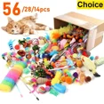 thumbnail image 2 of 56pcs/28pcs/14pcs Cat Toys Mixed Pack. A Combination of Various Plastic Toys and Plush Toys Suitable for Multiple Cats To Play, 2 of 9
