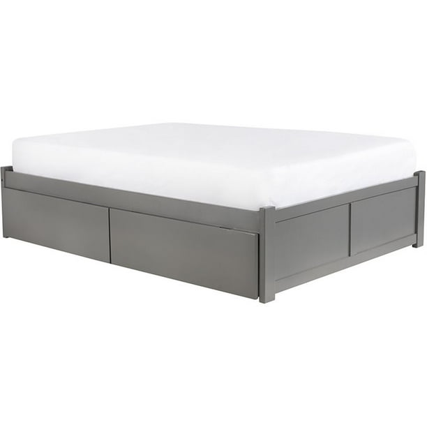Bowery Hill Solid Wood Mates King Bed With Storage Drawers In Gray Com Bowery Hill Solid Wood Mates King Bed, Grey King Bed With Storage Underneath