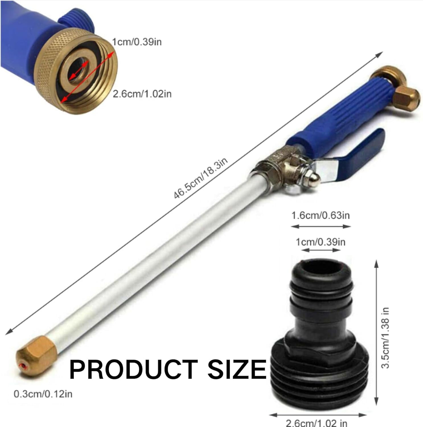 Pressure Washer, J2-in-1 High Pressure Power Washer, with 2 Jet Different Nozzle and Hose Quick Connectors, Easily Removes Stubborn Stains