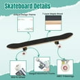 thumbnail image 4 of 31'' Complete Skateboard 7 Layer Canadian Maple Double Kick Deck Skateboards watercolor light pink rose peonies gray grass white Skate Board for Beginner Adult Gifts, 4 of 5