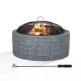 thumbnail image 3 of Sunjoy Stone 26 in. Round Wood Burning Firepit, 3 of 8