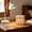 Khaki, variant on Wooden Digital Desk Clock 2.36x2.36x2.36in/6x6x6cm with Voice Control Alarm, 3 Modes (Time/Date/Temp) for Bedroom, Office, Nightstand