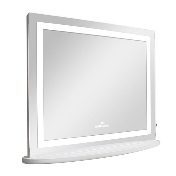 Impressions Vanity Opulence Plus Vanity Mirror with Lights, Desk Mirror with Dimmer Knob (White)