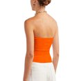 thumbnail image 3 of Valcatch Women's Strapless Crop Top Sweetheart Neck Ribbed Knit Twisted Knot Front Sleeveless Tanks Top, 3 of 6