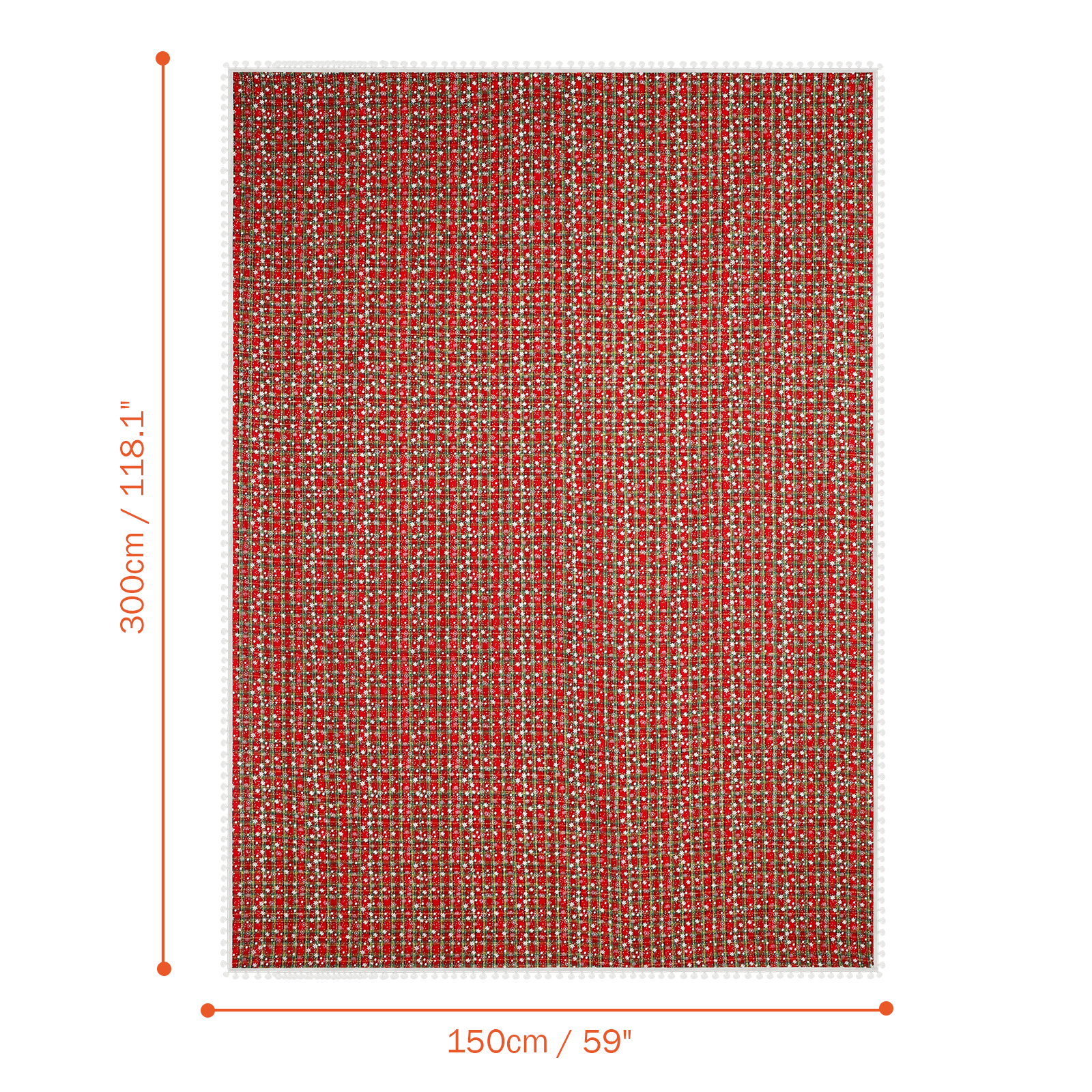 Christmas Plaid Tablecloth with Snowflake Pattern, 100% Terylene Waterproof Table Cover for Holiday Parties 59 x 118.1in