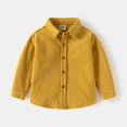 thumbnail image 2 of LYMAYTER Toddler Baby Boys Long Sleeve Button Down Shacket Casual Solid Color Spring Fall Button Up Tops 2-7Y, 2 of 7
