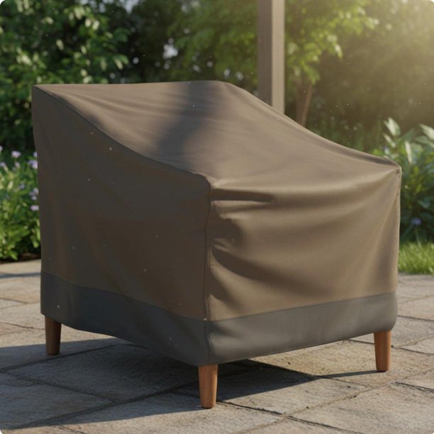 Funda protectora solar para sofá Café negro 190T 96-5x89x79cm