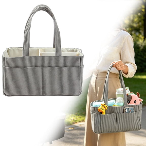 Homesteed Diaper Caddy Organizer for Nursery Baby Diaper Bag Storage Basket with Handles