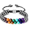 thumbnail image 1 of PinesC bracelet en Obsidienne Colorée Naturelle 8mm, bracelet chakra Extensible Unisexe pour Protection Multi-Cicatrisation, 1 of 5
