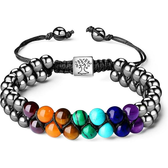 PinesC Natural 8mm colored obsidian strone beaded bracelet Unisex Healing Stretch chakra bracelets for Multi Healing Protection