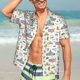 thumbnail image 7 of Rateoe America Landmarks Pattern Men’s Hawaiian Shirt – Short Sleeve Button-Down Tropical Beach Shirt, Lightweight & Breathable Casual Aloha Shirt with Pocket,Large, 7 of 7