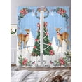 thumbnail image 3 of Christmas Deer Sheer Curtains 84 inches Long, Tree Flowers Snowflake Winter Blue Bottom Light Filtering Sheer Window Curtains Rod Pocket Voile Drapes for Bedroom Living Room, 2 Panels 52"W x 84"L, 3 of 6