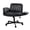 PU-Black, variant on Waleaf Criss Cross Chair with Flip-Up Arms & Airbag Lumbar Support, Wide Seat Office Chair on Wheels, Black