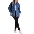 thumbnail image 2 of INSPIRE CHIC Women's Lapel Button Down Long Sleeve Casual Denim Jacket S Blue, 2 of 6