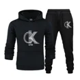 thumbnail image 2 of CK-Conjunto de sudaderas con capucha y pantalones con estampado de tendencia para hombre y mujer, chándales informales, conjunto de ropa deportiva, simplicidad relajada informal, talla grande, 2 of 4