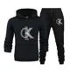 thumbnail image 2 of CK-Conjunto de sudaderas con capucha y pantalones con estampado de tendencia para hombre y mujer, chándales informales, conjunto de ropa deportiva, simplicidad relajada informal, talla grande, 2 of 5