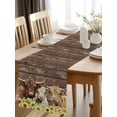 thumbnail image 2 of Farm Cow Blossom Sunflower Table Runner-36 Inch Long Retro Country Plank Table Runners Linen Burlap Tablerunner for Kitchen Dining Room Holiday Party, 2 of 9