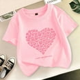 thumbnail image 2 of TOOYOU Girls Top Summer T-Shirt Heart Print Short Sleeve Tee Casual Top Size 6-7 Years Pink, 2 of 3