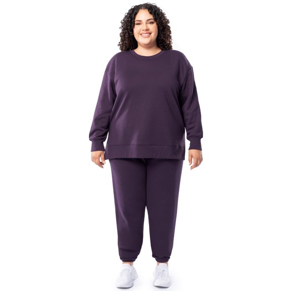 Terra & Sky Women's Plus Size Fleece Sweatshirt and Sweatpant Set (0X-4X)