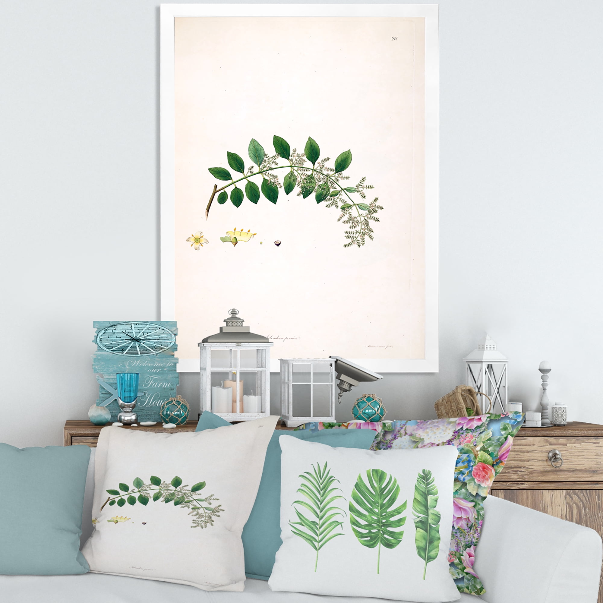 Designart 'Ancient Plant Life XVIII' Farmhouse Framed Art Print