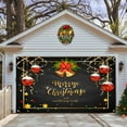 thumbnail image 1 of Fondo de Navidad, pancarta de decoración navideña de Papá Noel, tela colgante para puerta de garaje y patio, 1 of 6