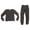 Charcoal, variant on At The Buzzer Thermal Underwear Set for Boys (Black, 4)