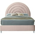 thumbnail image 3 of Meridian Furniture Rainbow Pink Velvet King Bed in Acrylic Finish, 3 of 5