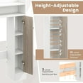 thumbnail image 3 of NALYL Over The Toilet Storage Cabinet, Freestanding Bathroom Space Saver w/ 2 Adjustable Shelves, 2 Open Shelves & 1 Top Shelf, Anti-Tilting Kit, Toilet Rack for Bathroom Laundry (White), 3 of 7