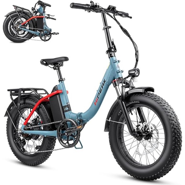 Bicicleta Eléctrica Plegable Hipeak 750 W 48 V 15 Ah Color Azul