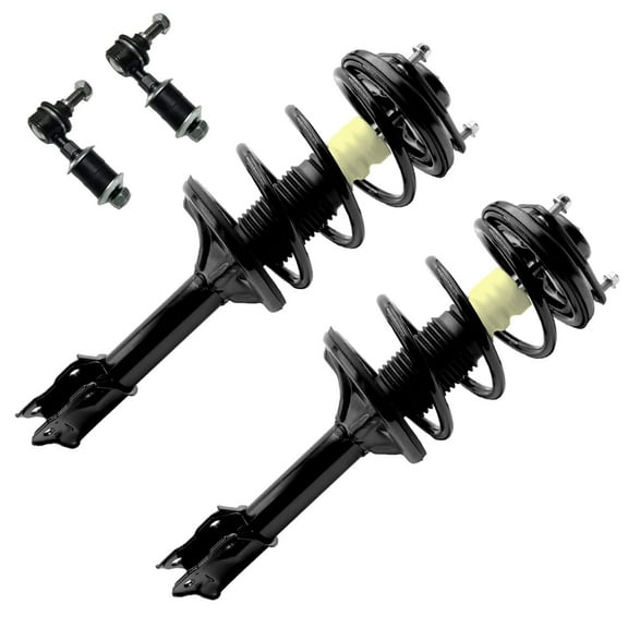 Detroit Axle - 4pc Front Struts Sway Bars for 2003-2006 Mitsubishi Outlander 2 Struts with Coil Spring Assembly 2 Sway Bar End Links 2004 2005 Replacement Suspension Kit