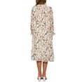 thumbnail image 3 of VESTIDO DE MUJER INSPIRE CHIC Floral Cuello Alto Volante Manga Larga Flowy Chiffon A-Line Midi Vestidos Blanco L, 3 of 6