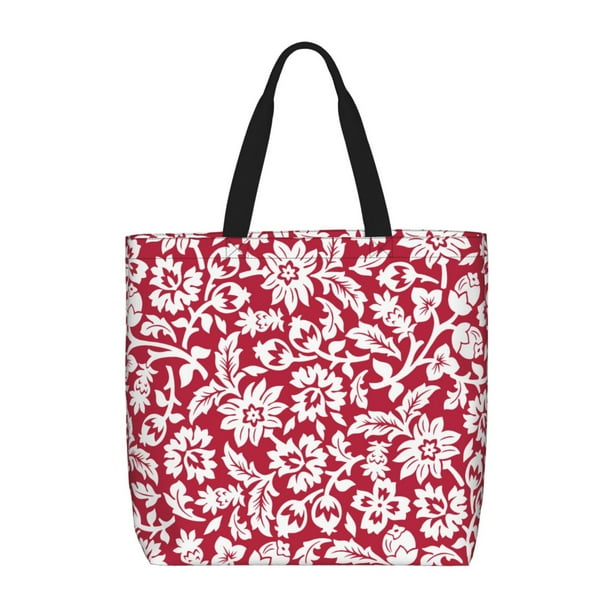 Balery Red Flowers Bolsa de Mano para Mujeres con Cremallera, Bolsa de Gimnasio con Compartimentos, Bolsa para Laptop, Bolsa para Trabajo
