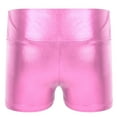 thumbnail image 2 of JanJean Girls Metallic Shiny Sports Shorts Ballet Dance Workout Gymnastic Hot Shorts Bottoms Activewear Pink 8, 2 of 5