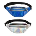 thumbnail image 1 of Riñonera deportiva impermeable y brillante con cinturón ajustable para fiestas rave, festivales, viajes y senderismo., 1 of 5