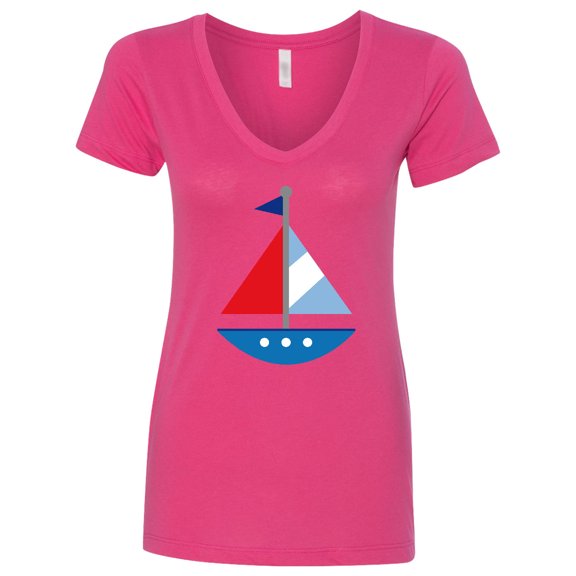 Inktastic Sailboat Cute Women's V-Neck T-Shirt