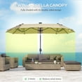 thumbnail image 6 of Outsunny Double-Sided Patio Umbrella with Solar Lights, Base, Tilt, Coffee, 6 of 9