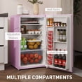thumbnail image 6 of Pink Compact Refrigerator with Freezer, 3.2 Cu.Ft Single Door Mini Fridge, Adjustable Thermostat & Reversible Door, 6 of 6