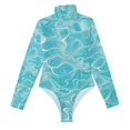 thumbnail image 2 of Waves Women's Mock Turtle Neck Long Sleeve Tops Bodysuit Jumpsuit One Piece Leotards Shirt, 2 of 8