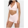 thumbnail image 2 of PISONIC Workout Sets for Women Crossover High Waist Biker Shorts Sports Bra 2 Piece Gym Yoga Outfits, 2 of 6