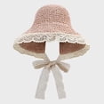 thumbnail image 2 of Wxirdiow Infant Hat Baby Girl Straw Hat Outdoor Baby Sun Hats Summer Bowknot Cap For Infant Toddler Girls Pink Size,2-6 Years, 2 of 5