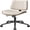 White-Diamond Stitching, variant on Aufeile Armless Office Chairs with Wheels, Adjustable Swivel Task Chairs with Walnut Backrest, Lumbar Support & Lozenge Pattern, Modern Desk Chairs for Small Spaces, Home Office or Meeting Room