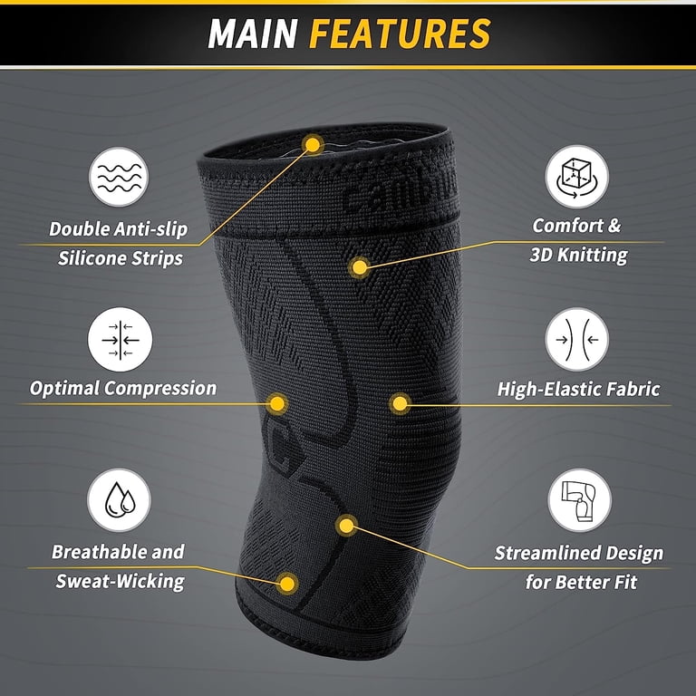 Cambivo Knee Brace Sleeves, S-XL, 2-Pack, Black photo 3