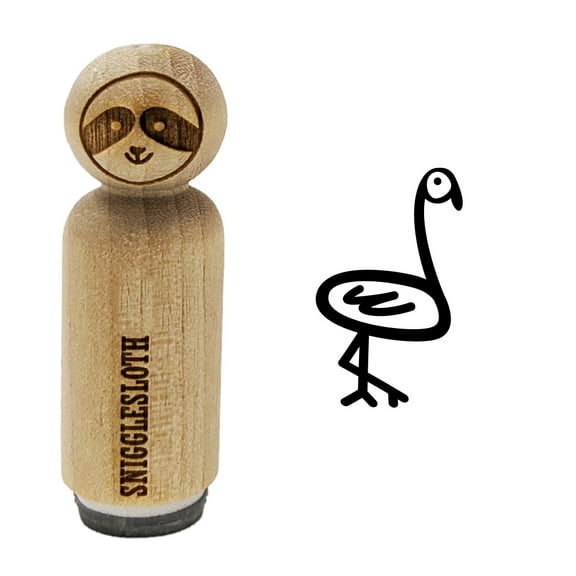 Flamingo Doodle Rubber Stamp for Scrapbooking Crafting Stamping - Mini 1/2 Inch