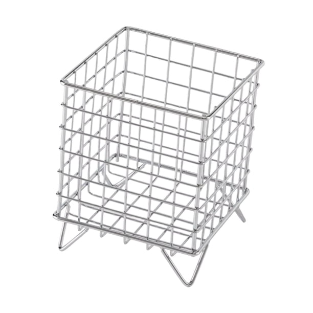 Organizador de escritorio Cesta de almacenamiento de hierro Caja de almacenamiento de papelería compacta y conveniente Plata