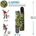 thumbnail image 2 of Correa para guitarra, Strap guitarra acústica, bajo eléctrico, guitarra eléctrica Kidam Camuflaje cuadros tela verde, 2 of 3