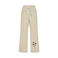thumbnail image 4 of Pantalon Long pour Femmes à Taille Élastique avec Poches Décontractées, Imprimé, 4 of 4