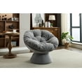 thumbnail image 6 of Oversized Swivel Accent Chair with Soft Thick Chenille Cushion, 360 Swivel Barrel Chair, for Living, Bedroom, Reading Room, Lounge, Dark Grey, 6 of 9