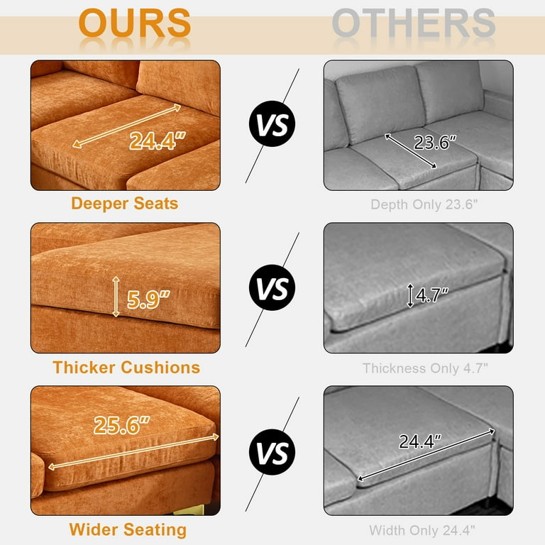 Ktaxon, Sectional Sofa Set, 110