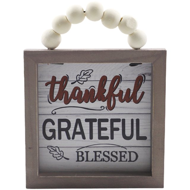 Miangastore Wood Bead String Doorplate Fall Decoration Harvest Thanksgiving Hanging Ornament