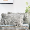 thumbnail image 3 of Home Soft Things Karenne FauxFur Throw Pillow Covers (Set of 2), NO INSERT Grey 14" x 26", 3 of 7
